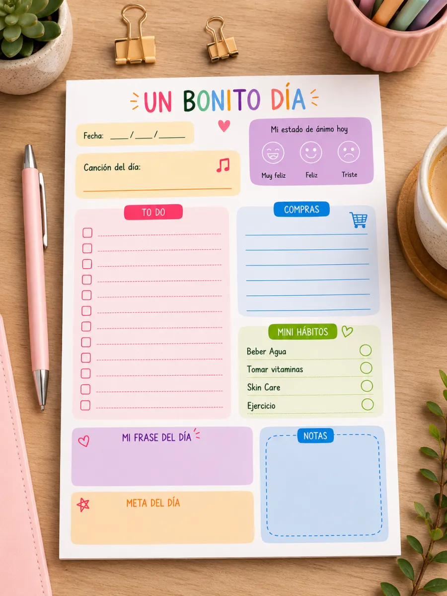 Planner diario:  Un bonito día